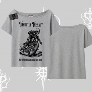 Kayık Yaka Tshirt Throttle Therapy No Brakes Just Freedom
