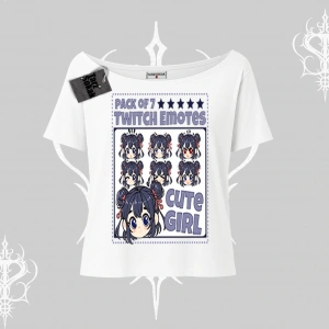 Kayık Yaka Tshirt Twitch Emotes Cute Girl Anime Expression