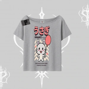 Kayık Yaka Tshirt Usagi Kawaii Cute Heart Energy