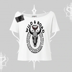 Kayık Yaka Tshirt Wild & Road Western Skull Biker Street Culture