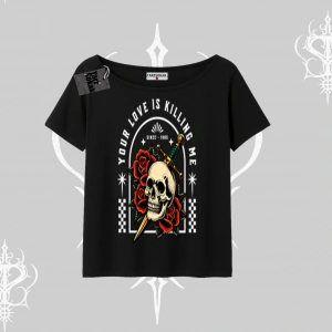 Kayık Yaka Tshirt Your Love Is Killing Me Dead Romance