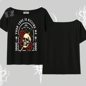 Kayık Yaka Tshirt Your Love Is Killing Me Dead Romance