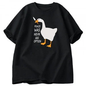 Kaz barış asla bir seçenek oldu t-shirt erkek kadın yaz pamuk Tee moda eğlence serin erkek gi 2793