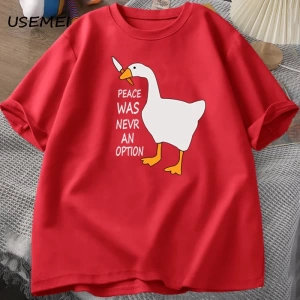 Kaz barış asla bir seçenek oldu t-shirt erkek kadın yaz pamuk Tee moda eğlence serin erkek gi 2793