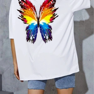 Kelebek Baskı Oversize T-shirt