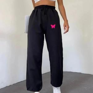 Kelebek Baskılı Kadın Büyük Beden Jogger Eşofman