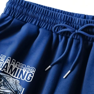 Kelebek & Slogan Grafik Bağcıklı Bel Pantolonu