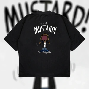 Kendrick Lamar Mustard Oversize Unisex Pamuklu Nefes Alan Kalın Kumaşlı