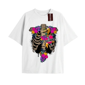 Kiraz Baskılı Oversize Kalıp Unisex T-shirt