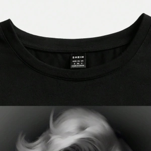 Kiraz Desen Minimalist Fitted Yuvarlak Yaka Kısa Kollu Kadın Tişörtü, Yaz İçin U