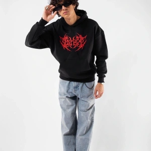 Kırmızı Dusk Baskılı Oversize Unisex Beyaz