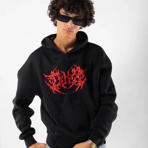 Kırmızı Dusk Baskılı Oversize Unisex Beyaz