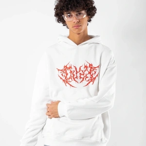 Kırmızı Dusk Baskılı Oversize Unisex Beyaz