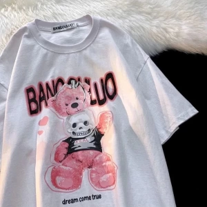 Kırmızı Etiket Gala Unisex T-shirt Retro Ayı Harajuku 16704