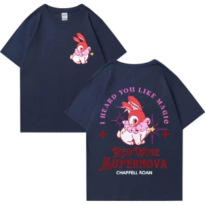 Kırmızı şarap süpernova T Shirt Chappell Roan erkekler kadınlar Harajuku kısa kollu orta batı