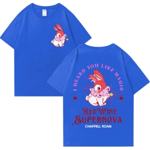 Kırmızı şarap süpernova T Shirt Chappell Roan erkekler kadınlar Harajuku kısa kollu orta batı