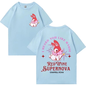 Kırmızı şarap süpernova T Shirt Chappell Roan erkekler kadınlar Harajuku kısa kollu orta batı