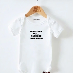 Kısa Kol Body BABASININ OĞLU ANNESİNİN SUPERMENI KODZıbın14