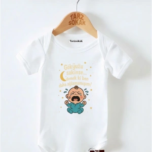 Kısa Kol Body GÖKYÜZÜ SAKİNSE DEMEKİ DAHA AĞLAMAMIŞIM KODZıbın46