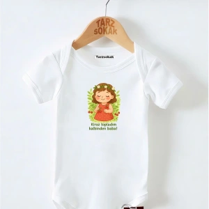 Kısa Kol Body KİRAZ TOPLADIM KALBİNDEN BABA KODZıbın31