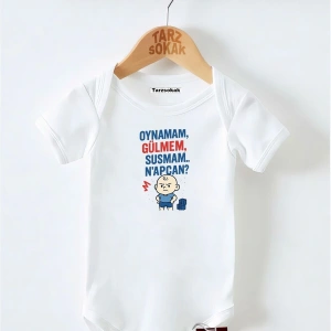 Kısa Kol Body OYNAMAM GÜLMEM SUSMAM NE YAPACAN KODZıbın43