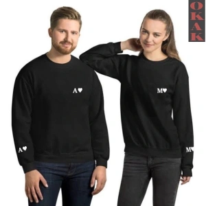 Kişiye Özel Harf Baskılı 2li Çift Sevgili Kombinleri Couple Clothing Yeni Sezon 2 Adet