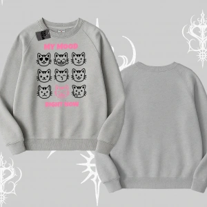 Kitti Sweet Mini Logo Baskılı Kayık Yaka Sweatshirt
