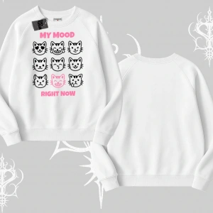 Kitti Sweet Mini Logo Baskılı Kayık Yaka Sweatshirt