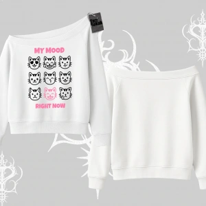 Kitti Sweet Mini Logo Baskılı Kayık Yaka Tshirt