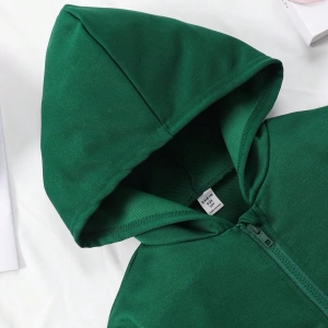 Kız Düz Renk Ayı Baskılı Kapüşonlu Sweatshirt Model 5139