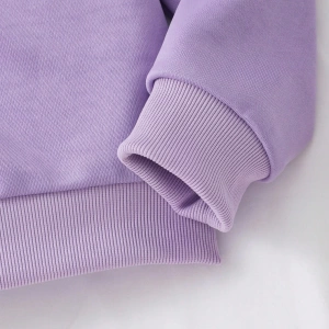 Kız Düz Renk Ayı Baskılı Kapüşonlu Sweatshirt Model 5139