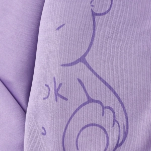 Kız Düz Renk Ayı Baskılı Kapüşonlu Sweatshirt Model 5139