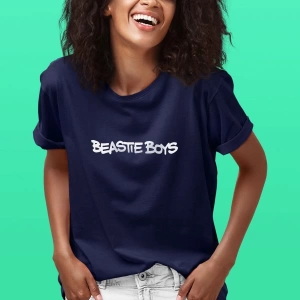Ko Buta Beastie Boys Baskılı Unisex Lacivert Tişört Tk4009