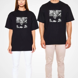 Ko Buta Boris Brejcha Baskılı Unisex Siyah Oversize Tişört Os18141