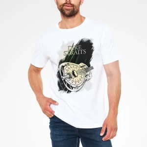 Ko Buta Dire Straits Baskılı Unisex Beyaz Tişört T3322