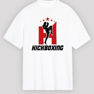 Ko Buta Kick Boks Beyaz Unisex Oversize Tişört T-shirt Os7894