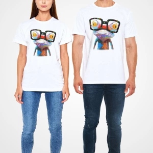 Ko Buta Kurbağa Beyaz Unisex Tişört T-shirt T15655