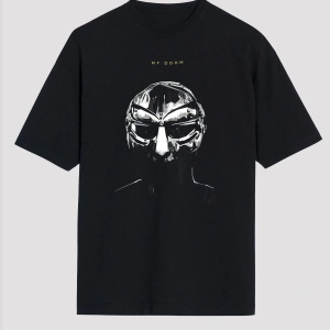 Ko Buta Mf Doom Baskılı Unisex Siyah Oversize Tişört - Tshirt Os57360