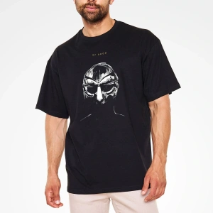 Ko Buta Mf Doom Baskılı Unisex Siyah Oversize Tişört - Tshirt Os57360