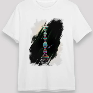 Ko Buta Nargile Baskılı Unisex Beyaz Tişört T9946