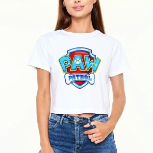 Ko Buta Paw Patrol Beyaz Croptop Tişört Ct6430