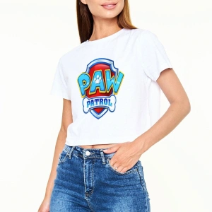 Ko Buta Paw Patrol Beyaz Croptop Tişört Ct6430
