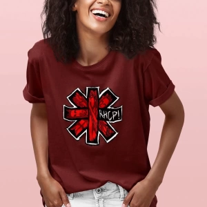 Ko Buta Red Hot Chili Peppers Baskılı Unisex Bordo Tişört To2915