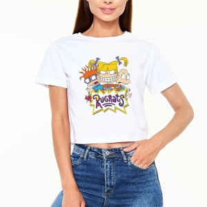 Ko Buta Rugrats Beyaz Croptop Tişört Ct6445