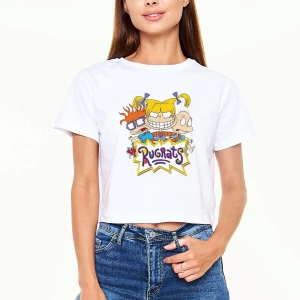 Ko Buta Rugrats Beyaz Croptop Tişört Ct6445