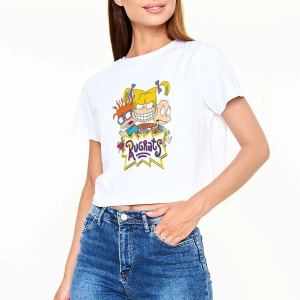 Ko Buta Rugrats Beyaz Croptop Tişört Ct6445