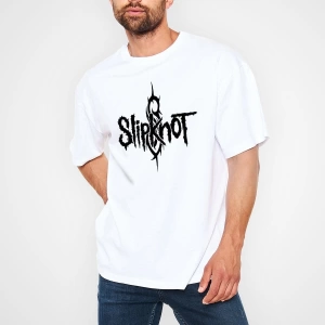 Ko Buta Slipknot Beyaz Unisex Oversize Tişört T-shirt - Oversize Tişört Fabrikası Os1007