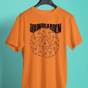Ko Buta Soundgarden Baskılı Unisex Turuncu Tişört Ta3013