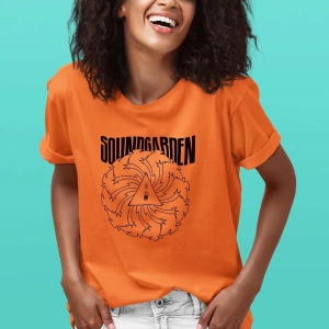 Ko Buta Soundgarden Baskılı Unisex Turuncu Tişört Ta3013