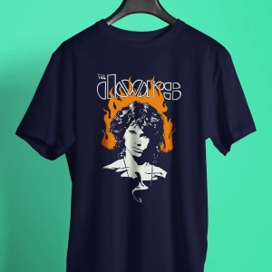 Ko Buta The Doors Baskılı Unisex Lacivert Tişört Tk383